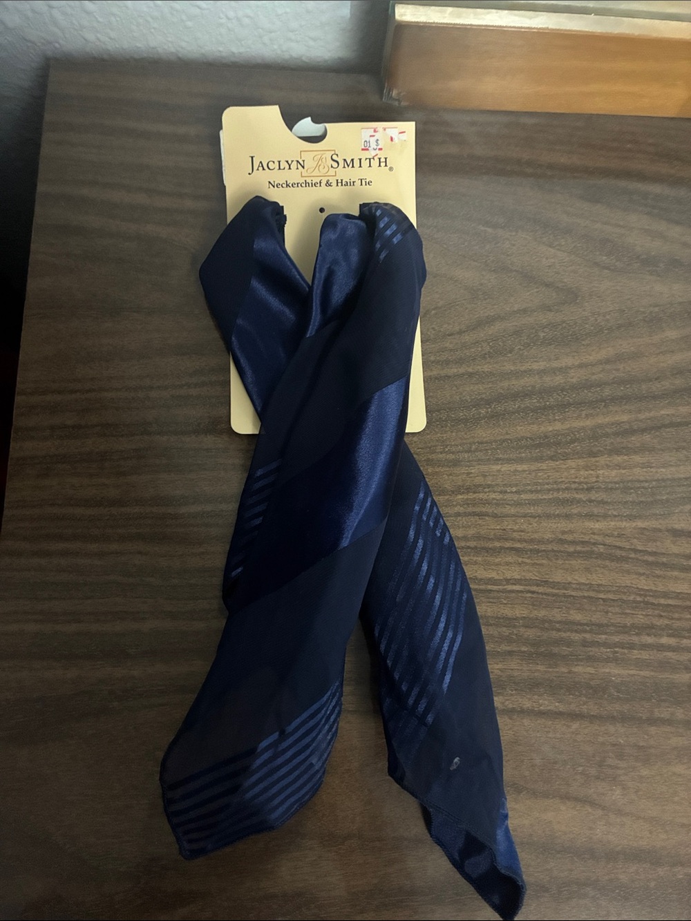 Jaclyn Smith vintage neckerchief and hair tie blue silk